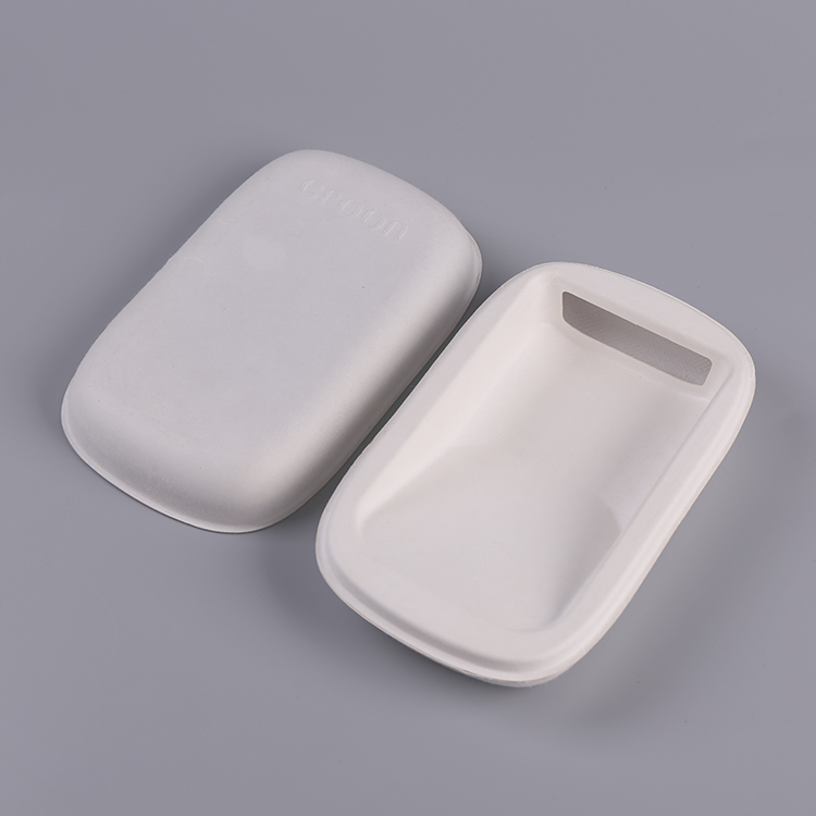 Custom paper pulp molded packaging box for powder puff