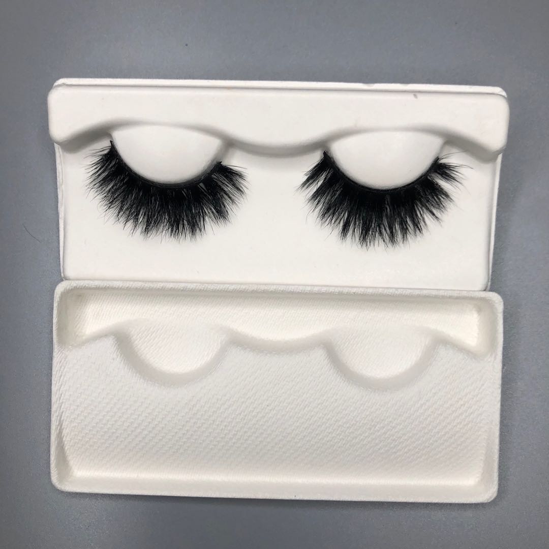 Custom biodegradable paper pulp molded eyelash packaging tray