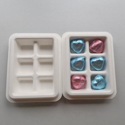 Custom sugarcane fiber molded chocolate packaging tray pulp insert